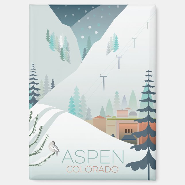 Imán Aspen Refrigerator Magnet (Anverso)