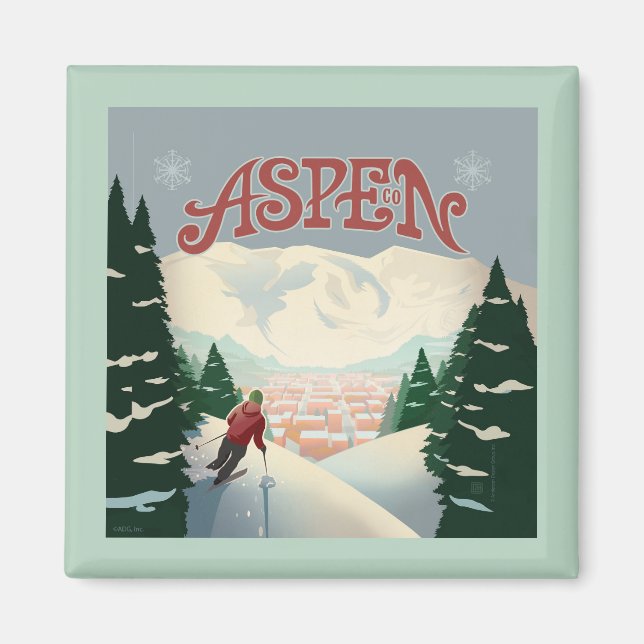 Imán Aspen Skier | Colorado (Frente)