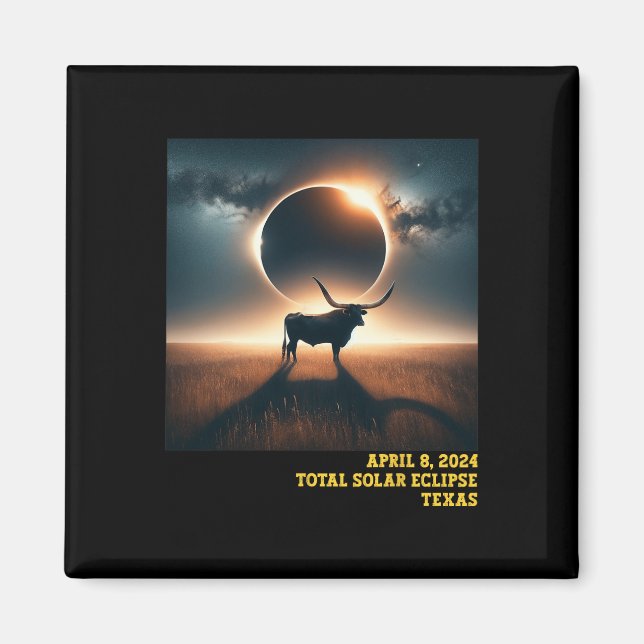 Imán Astro conmemorativo del eclipse solar total de Tex (Frente)