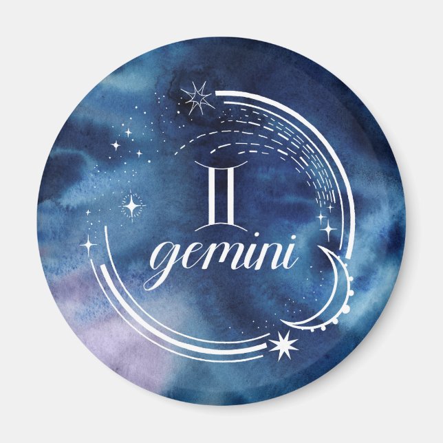 Imán Astrología acuarela - Gemini (Frente)