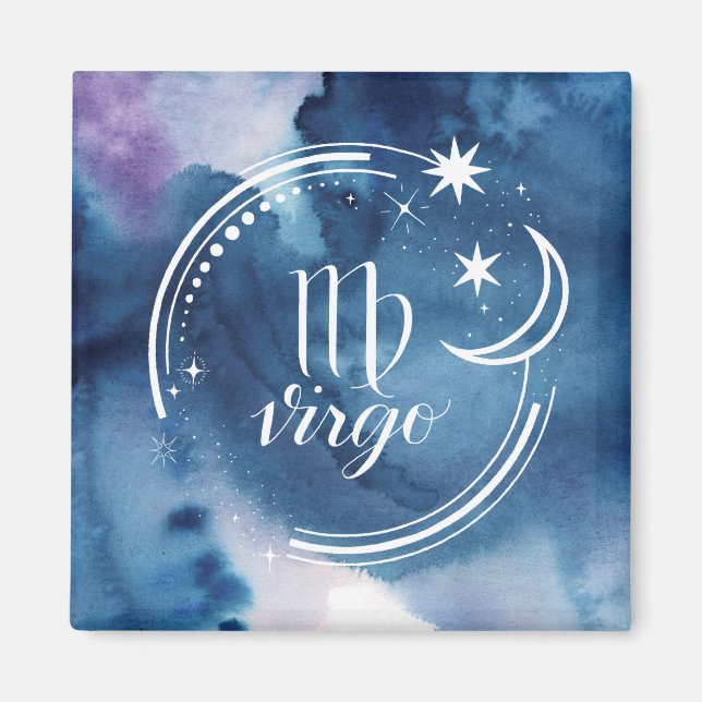 Imán Astrología acuarela - Virgo (Frente)