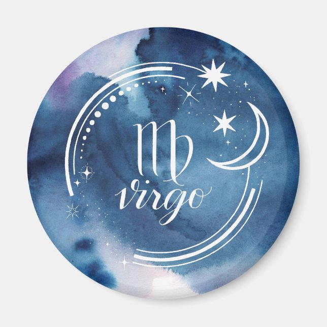 Imán Astrología acuarela - Virgo (Frente)