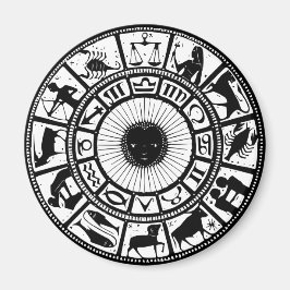 Imán Astrología vintage Rueda Zodiac