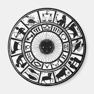 Imán Astrología vintage Rueda Zodiac