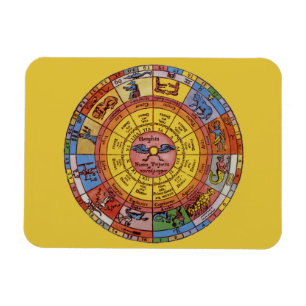 Imán Astrología vintage, rueda zodiaca celeste antigua