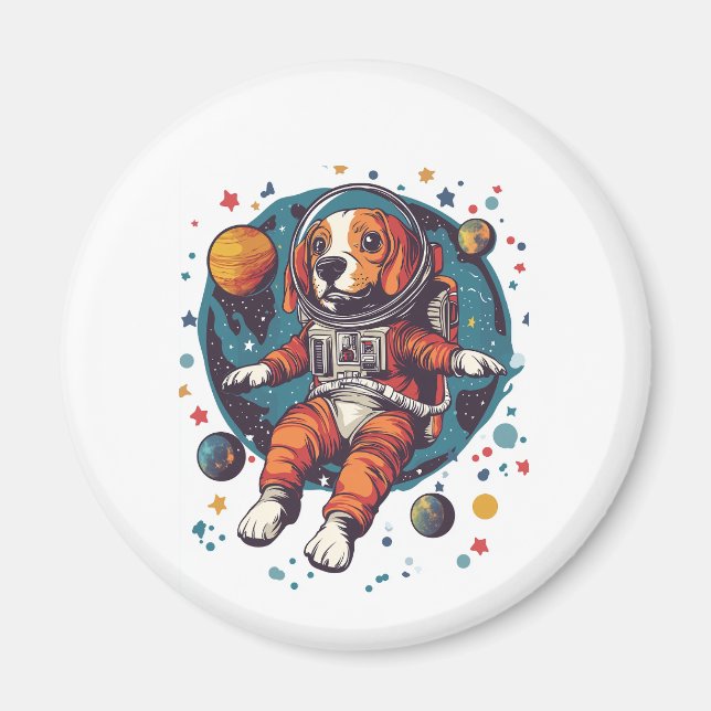 Imán Astronaut Beagle � Perro Explorador Espacial (Frente)
