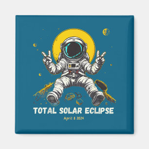 Imán Astronaut Eclipse Solar 2024 Totalidad 8 Abril Div