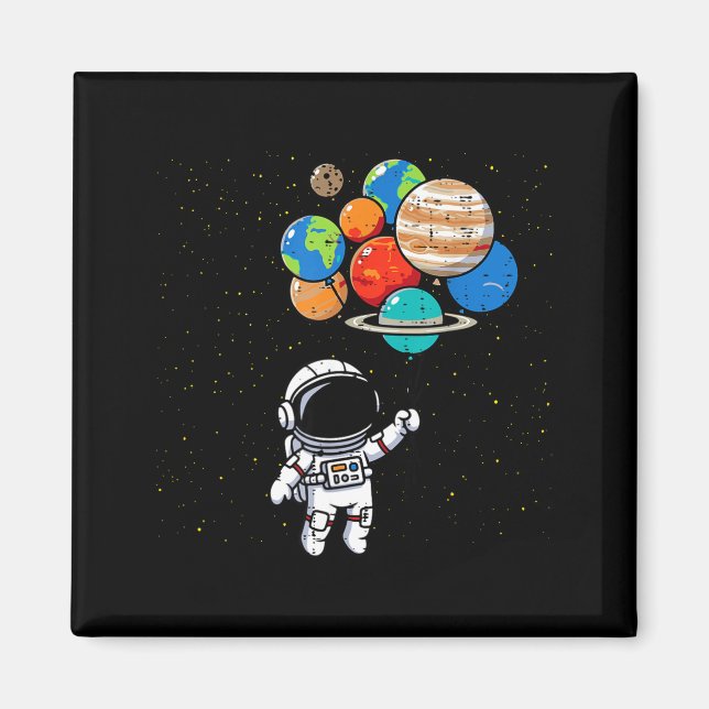 Imán Astronaut Planet Balloons Cute Space Galaxy Boys G (Frente)