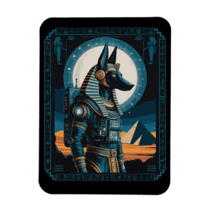 Imán Astronauta Anubis - Guardián cósmico de la tarde