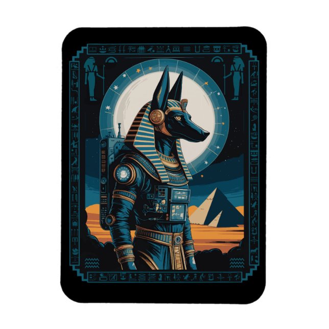 Imán Astronauta Anubis - Guardián cósmico de la tarde (Vertical)