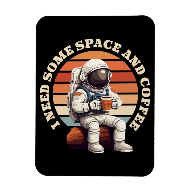 Imán Astronauta bebiendo café (Vertical)