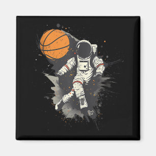 Imán Astronauta de arte de baloncesto dibujando perlas