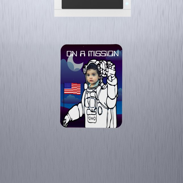 Imán Astronauta En La Luna Niño Del Espacio Ultraterres (Subido por el creador)
