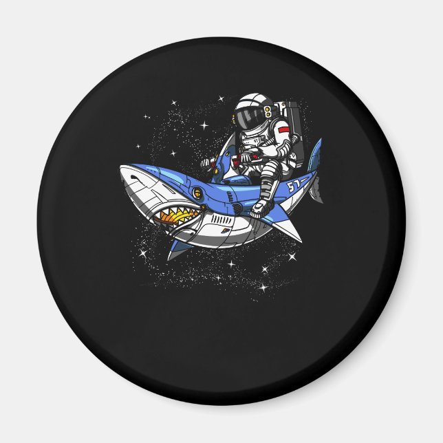 Imán Astronauta espacial montando galaxia de tiburón có (Frente)