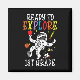 Imán Astronauta infantil listo para explorar el primer 