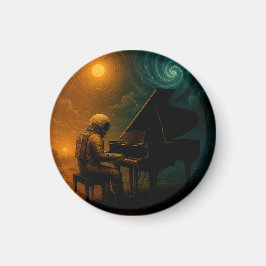 Imán Astronauta juega al piano en realidad dividida - s