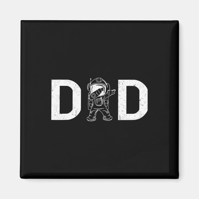 Imán Astronauta Papi Papá Día de los Padres en el Espac (Frente)