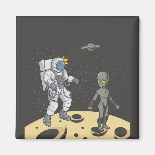 Imán Astronauta y alienígena (Frente)