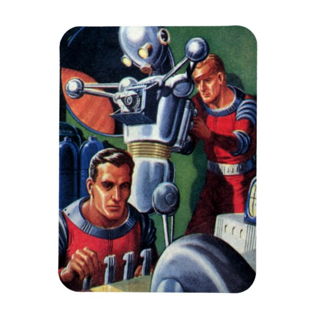 Imán Astronautas de ciencia ficción vintage arreglan un (Vertical)