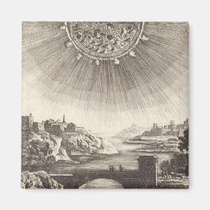 Imán Astronomía Antigüa Cielo con Sol por Allain Mallet