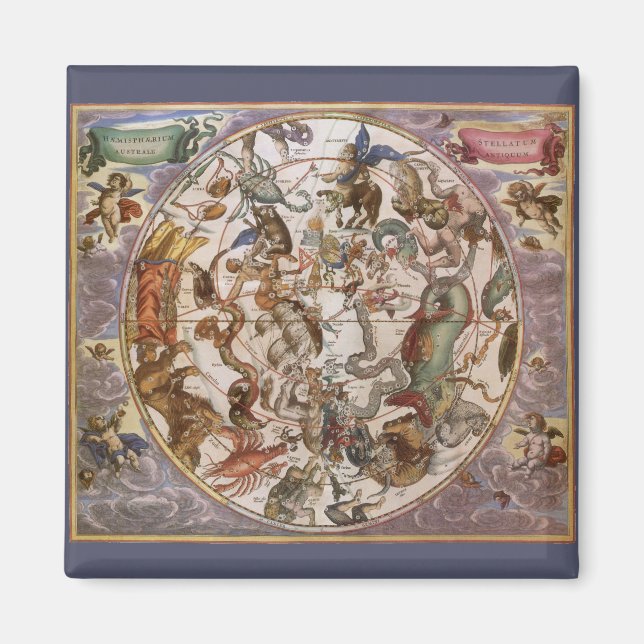 Imán Astronomía de época, constelaciones del cielo meri (Frente)