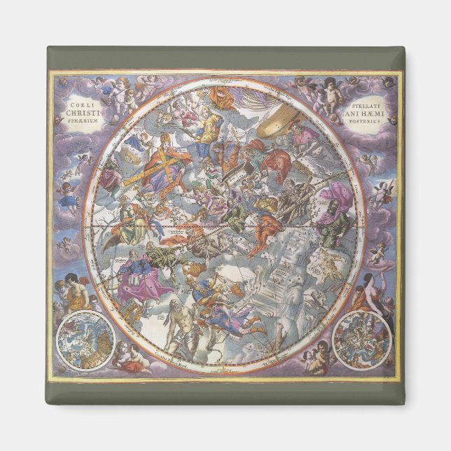 Imán Astronomía de época, Mapa de Constelaciones Cristi (Frente)