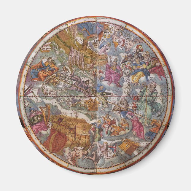 Imán Astronomía de época, Mapa de Constelaciones Cristi (Frente)