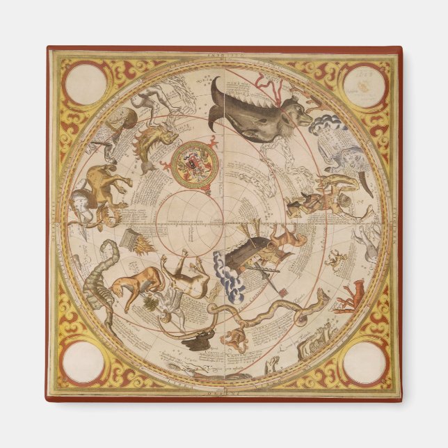 Imán Astronomía de época, mapa estelar de planisfería c (Frente)