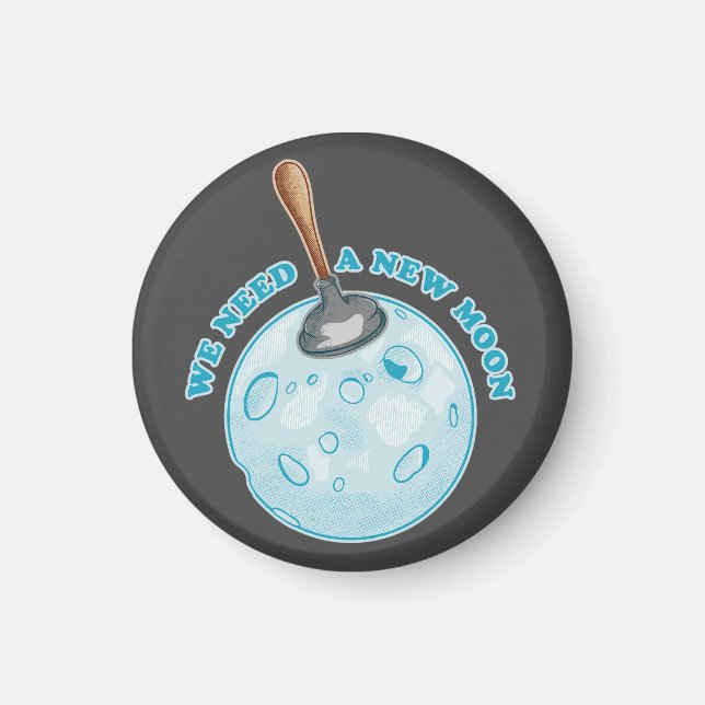 Imán Astronomía divertida de luna nueva (Frente)