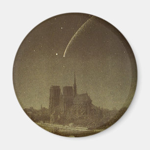 Imán Astronomía vintage, cometa donati sobre París en 1