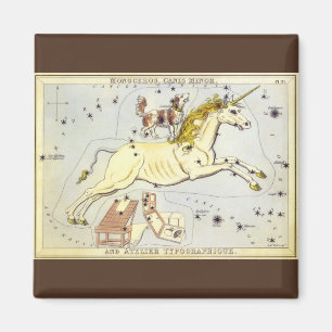 Imán Astronomía Vintage, Constelación Monoceros Unicorn
