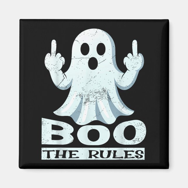 Imán Asusta las reglas – meme de Halloween de fantasma  (Frente)