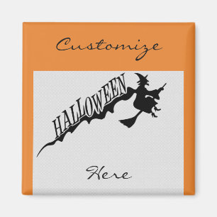 Imán Asustada Witch Riding Broom Thunder_Cove Halloween