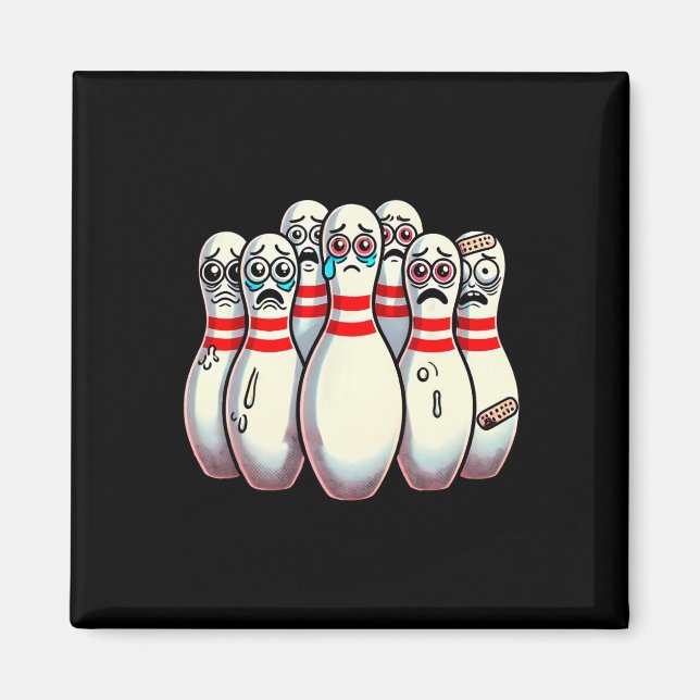 Imán Asustado Bowling Pins Personalizado Fun Bowler me  (Frente)