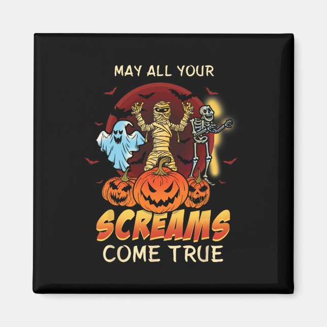 Imán Asustados monstruos de Skeleton Fantasma Graciosa  (Frente)