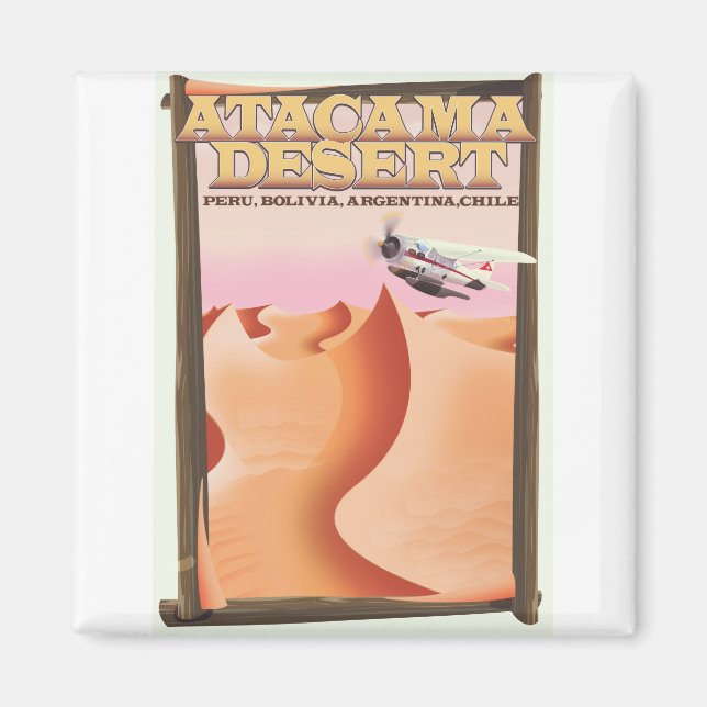 Imán Atacama Desert Adventure travel poster. (Frente)