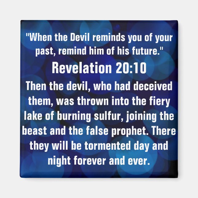 Imán Ataque espiritual verso Revelación biblia 20:10 (Frente)