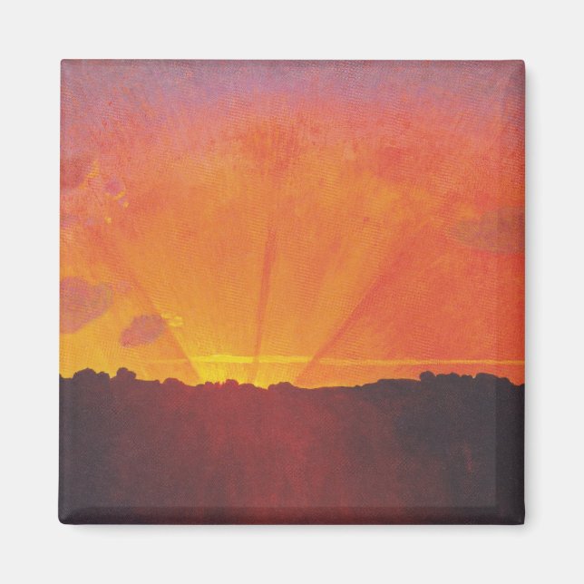 Imán Atardecer, cielo Naranja (por Félix Vallotton) (Frente)