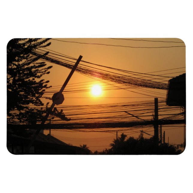 Imán Atardecer con cable... Krung Thep, Tailandia (Horizontal)