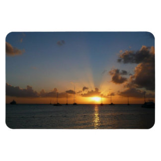 Imán Atardecer con veleros paisaje tropical foto