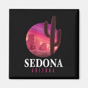 Imán Atardecer de cactus del desierto de Sedona Arizona