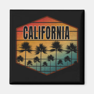 IMÁN ATARDECER DE CALIFORNIA PALMERAS VERANO