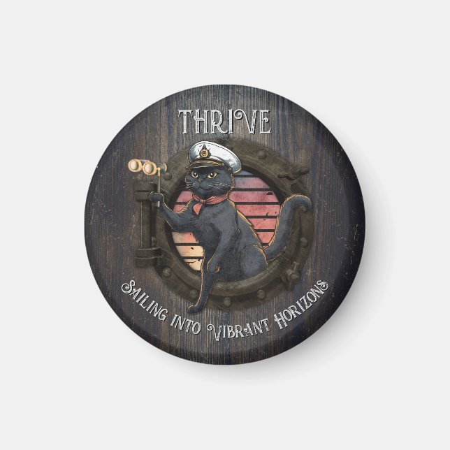 Imán Atardecer de gato negro: un viaje a VIAJAR (Frente)