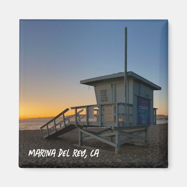 Imán Atardecer de Hora Dorada - Marina Del Rey, CA (Frente)