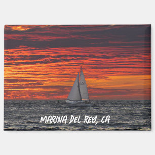 Imán Atardecer de Hora Dorada - Marina Del Rey, CA