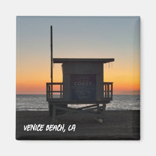Imán Atardecer de la Hora Dorada - Playa de Venecia, CA