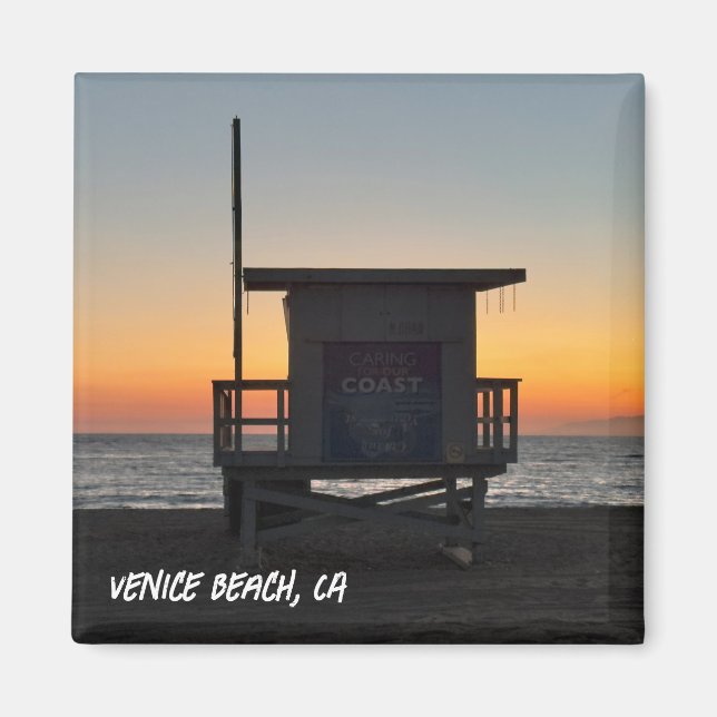Imán Atardecer de la Hora Dorada - Playa de Venecia, CA (Frente)