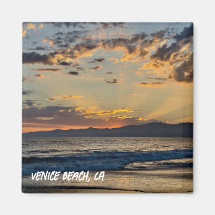 Imán Atardecer de la Hora Dorada - Playa de Venecia, CA