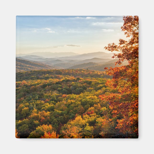 Imán Atardecer de otoño | Carolina del Norte (Frente)