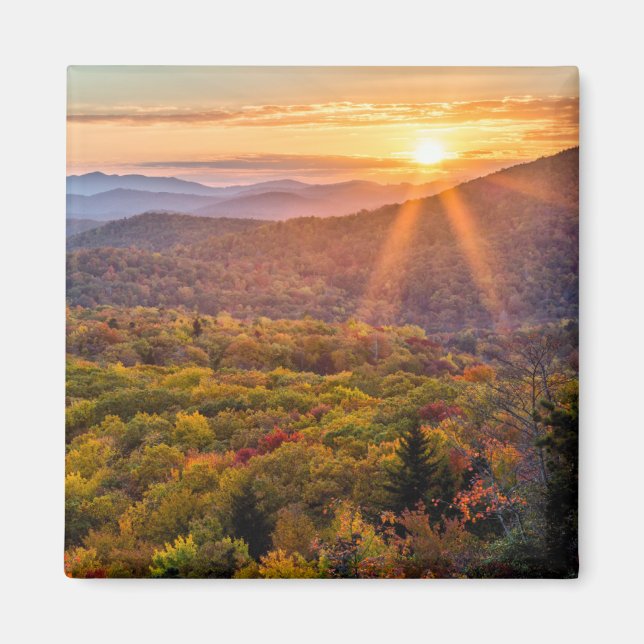 Imán Atardecer de otoño desde Beacon Heights (Frente)